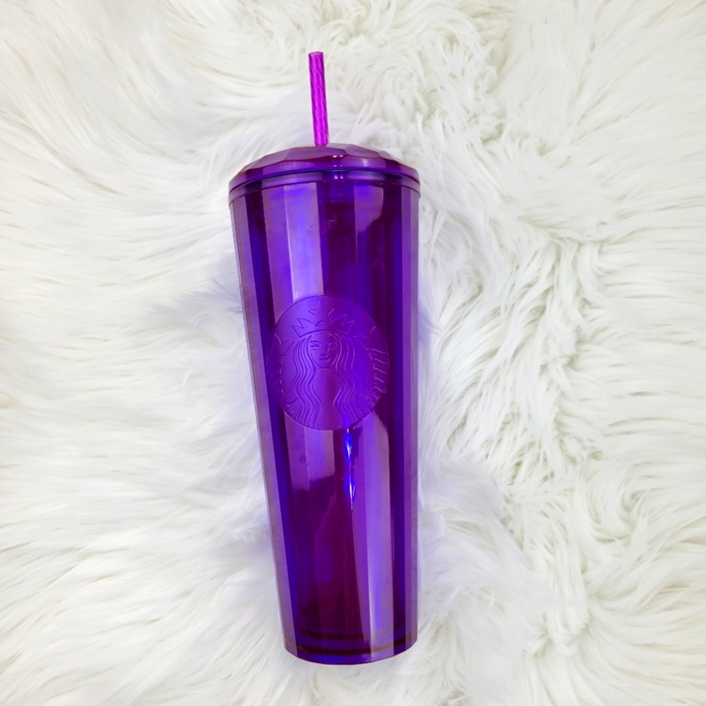 NWT Starbucks Fall 2021 Purple Edge Glow Dome Cold Cup Tumbler - Picture 1 of 4
